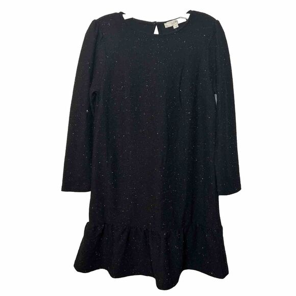 Loft Dress black multicolor tweed textured Womens size Small Flawed - Picture 1 of 13
